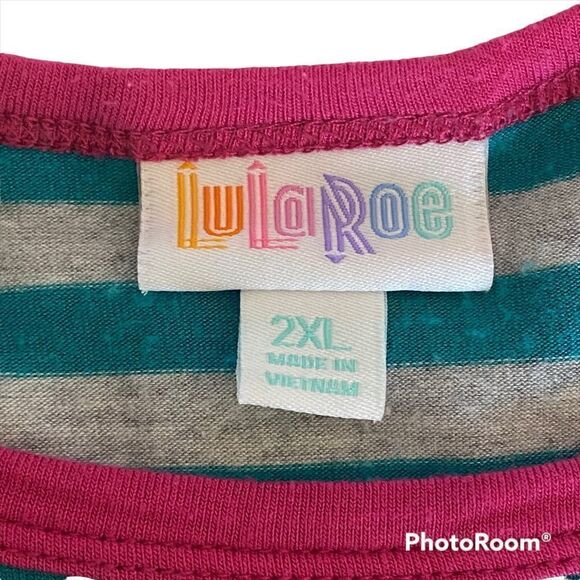 LuLaRoe Randy Stripped Pullover Shirt - Picture 3 of 5